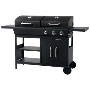 BARBECUE combiné, cuisson gaz et charbon.