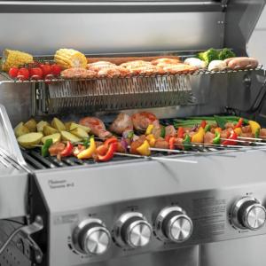 Barbecue à Gaz Inox KANSAS 6 Brûleurs 21 kW avec Brûleur Infrarouge, Brûleur Latéral et Housse