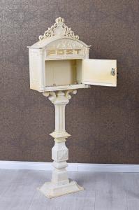 Boîte aux lettres, Antique BLANCHE, en fonte véritable