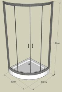 CABINE de DOUCHE QUART de CERCLE