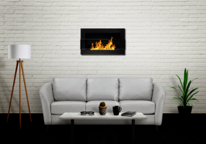CHEMINEE ETHANOL inox LUXE, 65 cm, noir mat, OKLAHOMA
