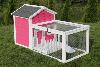 CLAPIER, CAGE Hamster, lapin,145 cm, bois massif, blanc/rose