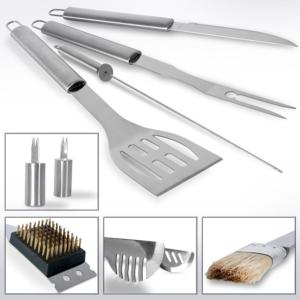 Coffret ustensiles barbecue INOX, 18 pièces