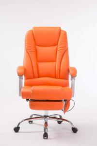 FAUTEUIL massant de bureau, luxe, cuir ORANGE, 7 points de massage