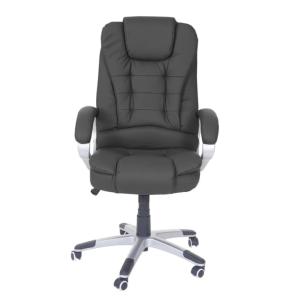 FAUTEUIL BUREAU MASSANT,  cuir noir, 6 points de massage