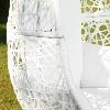 HAMAC jardin suspendu, support métal, Blanc, coussins noir