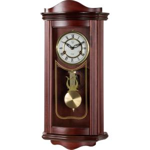 HORLOGE, pendule murale, 63 cm, style ancien acajou.