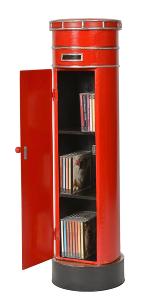 Meuble range CD/DVD ou livres, style boite aux lettres anglaise