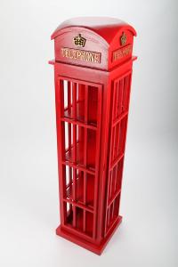 Meuble design cabine téléphonique range CD, 130 cm, bois massif