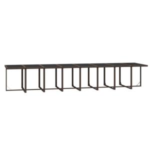 Salon de jardin XXXL, 445 cm, résine tressée marron, 20 places