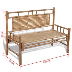 Banc de jardin 120 cm, en bambou