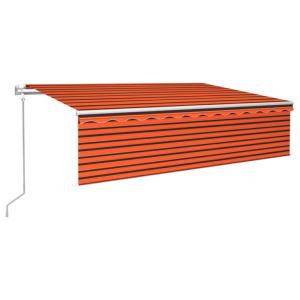 STORE BANNE 600 x 300 cm, toile orange/marron, motorisé,