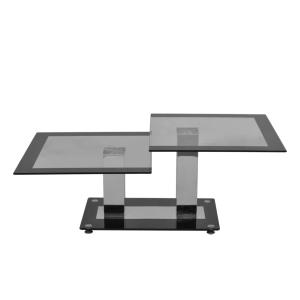 TABLE basse en verre, 2 niveaux, modèle ELEGANCE