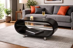 TABLE basse, meuble d'appoint, modèle ELLIPSE, Noir