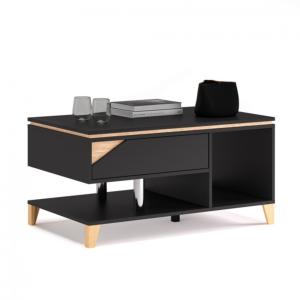 TABLE basse Luxe, 100 x 60 cm, bois anthracite, modèle ELEGANT