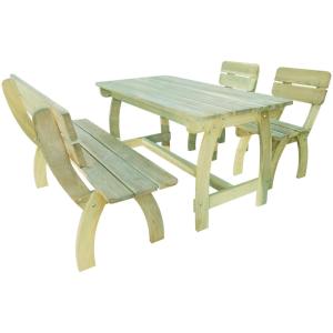 TABLE jardin, avec banc et chaises, type pique-nique 