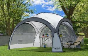 TONNELLE , tente dôme 360 cm, éclairage led solaire, anthracite