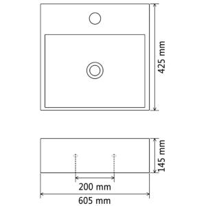 VASQUE céramique, 60 cm pour meuble de salle de bain.