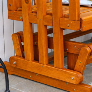 Banc à bascule 125 cm en bois massif – Dossier ergonomique & accoudoirs