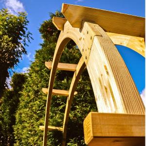 Pergola circulaire Moongate en bois traité – Arche décorative de jardin- 250 cm