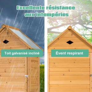 Armoire de jardin en bois avec 5 étagères – Abri de rangement extérieur