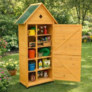 Armoire de jardin en bois avec 5 étagères – Abri de rangement extérieur