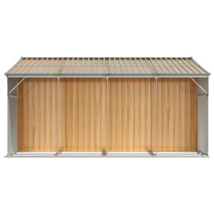ABRI de jardin métal galvanisé imitation bois , auvent range buches, 10,15 m²