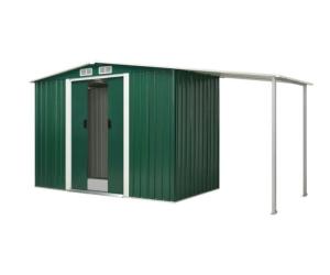 ABRI de jardin en métal galvanisé vert, 4 dimensions