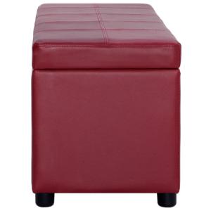 Banc coffre de rangement, 120 cm, rouge/bordeaux