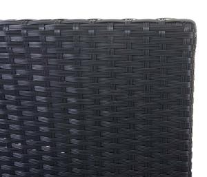 BANC avec coffre de rangement, resine tressée, Noir/vert