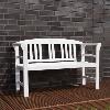 Banc de jardin design, bois exotique blanc, 2 personnes