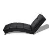 CHAISE longue ergonomique d'intérieur, cuir noir ou blanc