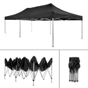 CHAPITEAU pliant 6 x 3 m, aluminium, toile noir