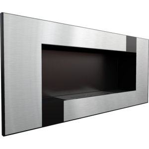 CHEMINEE éthanol EPSYLON, inox et noir 90 cm