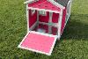 CLAPIER, CAGE Hamster, lapin,145 cm, bois massif, blanc/rose