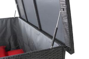 COFFRE géant en résine tressée/alu, 760 litres, noir