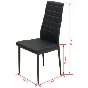 Ensemble table et 4 chaises noir, pour cuisine