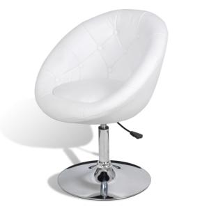 Fauteuil lounge rétro capitonné, blanc ou noir