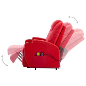 FAUTEUIL massant et chauffant, électrique en cuir rouge, modèle REDCOOL1