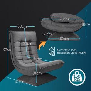 FAUTEUIL de relaxation, grand confort, gris