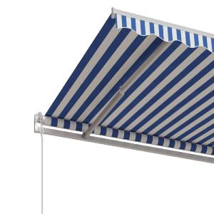 STORE BANNE 600 x 350 cm, motorisé, toile bleu/blanc
