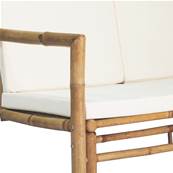 Banc de jardin, en bambou, avec coussin