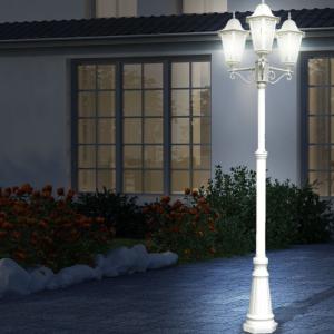 Lampadaire aluminium extérieur 220 cm,  3 têtes, 3 coloris