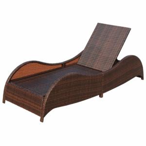 TRANSAT bain de soleil, 1 personne, résine tressée, marron