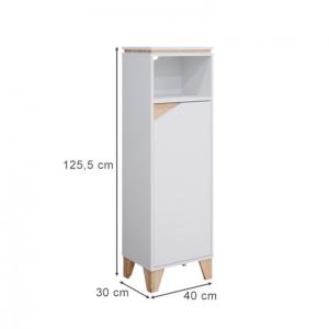 Meuble haut, 126cm sur pieds, blanc, gamme ELEGANT