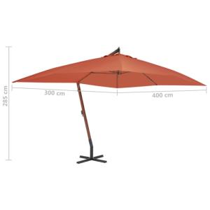 PARASOL géant 4.00 M x 3.00 M, 7 coloris