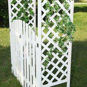 PERGOLA en bois avec portillons, blanche