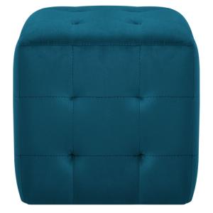 POUF cube, habillage velours 5 coloris, lot de 2.