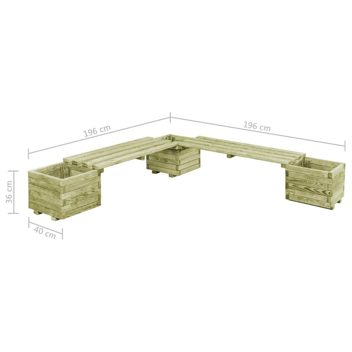 Banc avec jardinières blanc 184,5x39,5x56,5 cm bois massif pin