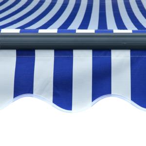 STORE BANNE 600 x 350 cm, motorisé, toile bleu/blanc